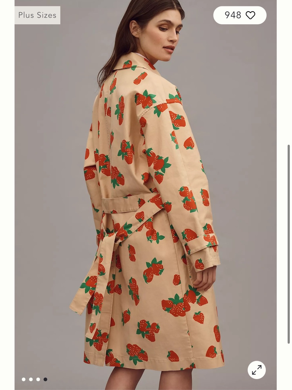 Maeve Strawberry Print Car Coat from Anthropologie Small - Picture 3 of 11